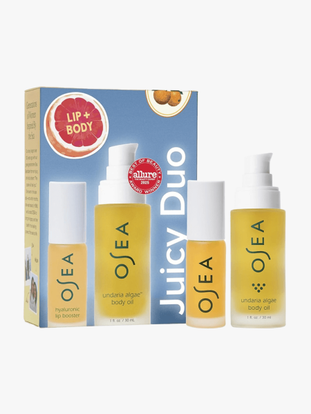 The Osea Juicy Duo Gift Set on a light gray background
